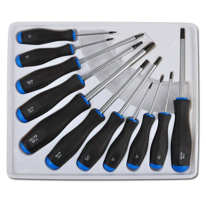 T-Profil Schraubendrehersatz ohne Stirnlochbohrung - 11-teilig