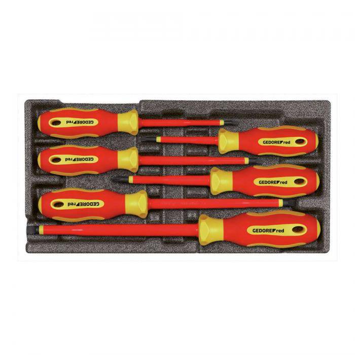 GEDORE red VDE Schraubendreher-Satz - im 1/3 Schaumstoffmodul - 6-teilig