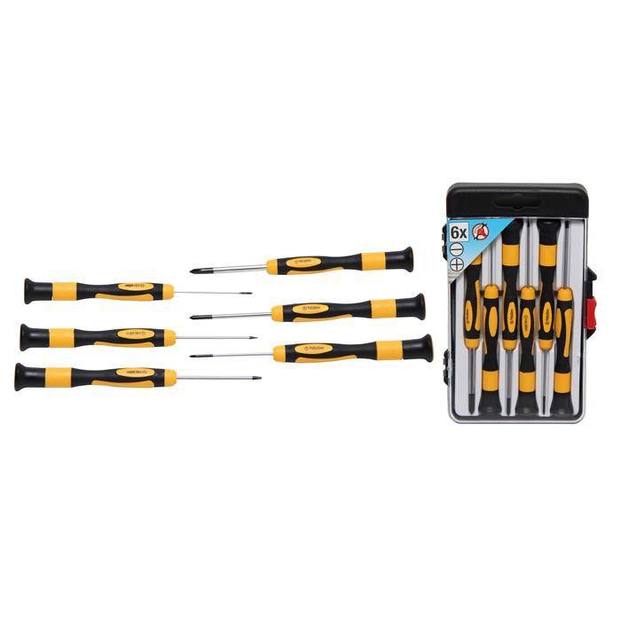 Präzisions-Schraubendreher Satz - mit drehbarer Endkappe - 6-tlg.