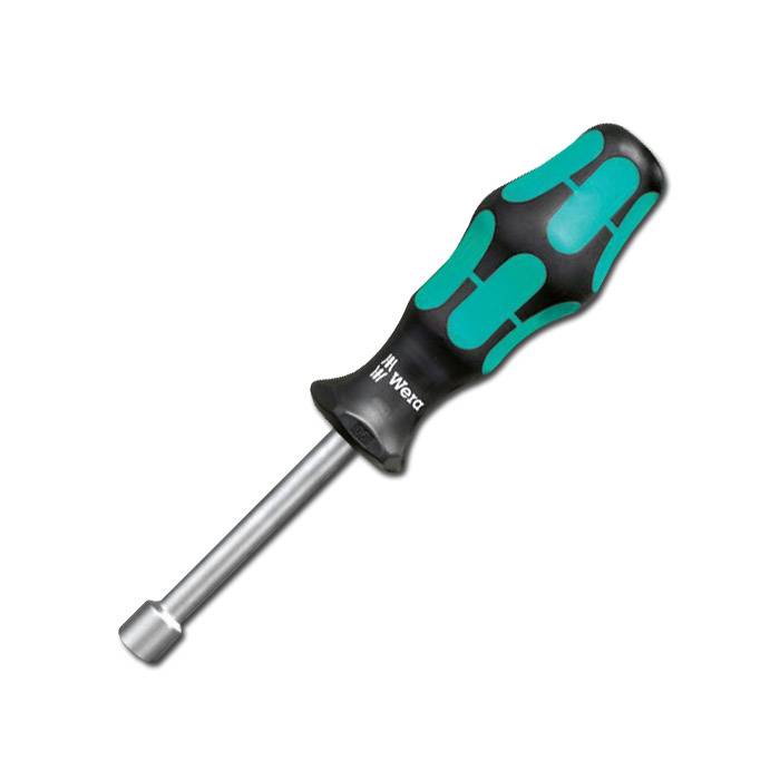 Steckschlüssel-Schraubendreher - 7,0 mm - mit Bohrung Wera - Klingenlänge 80 - Gesamtlänge 185