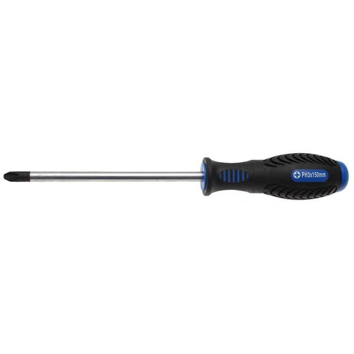 Schraubendreher - Kreuzschlitz - PH3x150 mm- 2-Komponenten-Griff - CRO-Mobyldän-Stahl
