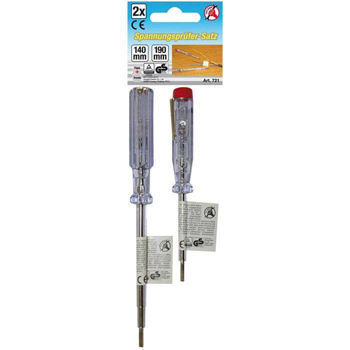 Spannungsprüfer - Satz 120 bis 250V - 140 mm und 190 mm - 2-teilig