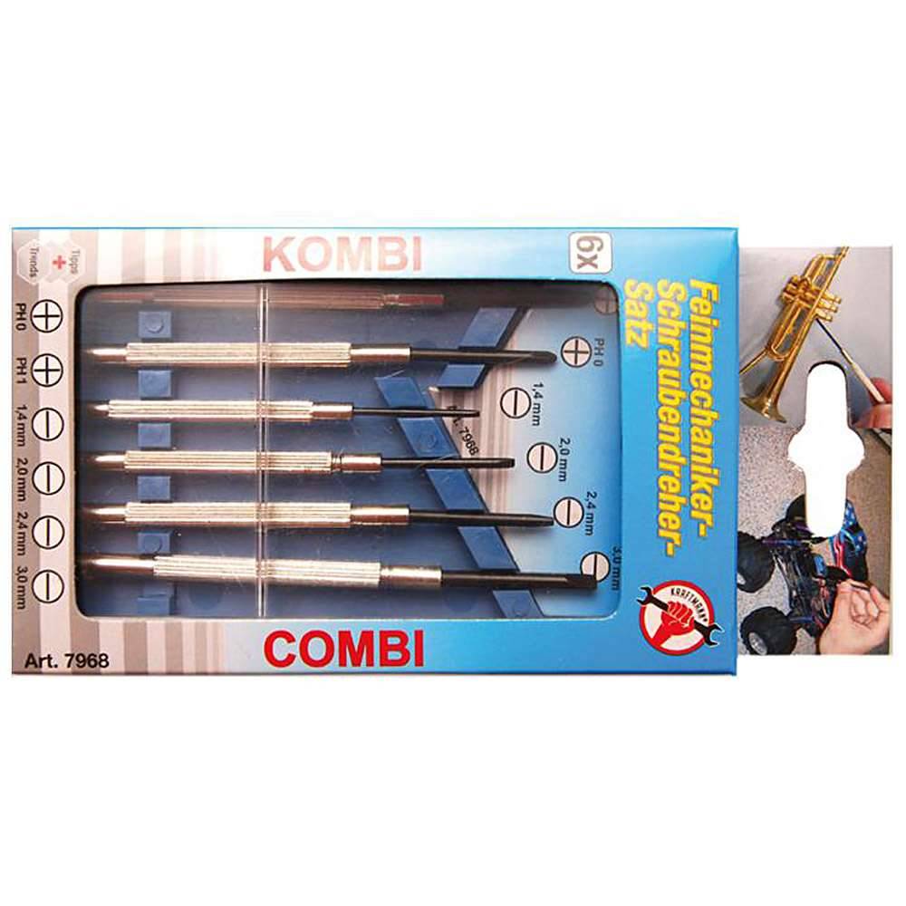 Schraubendreher-Satz - für Feinmechaniker - Kreuz / Schlitz - 6-tlg.