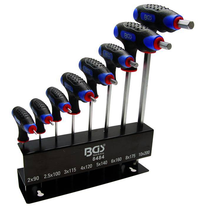 T-Griff-Schlüssel-Satz - Innen-6-kant - 2 bis 10 mm - 8-tlg.