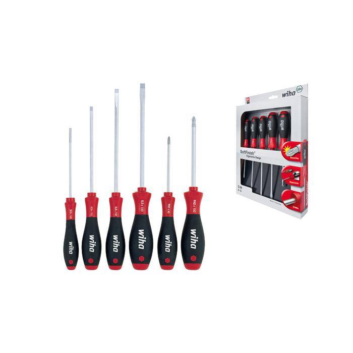 Schraubendreher SoftFinish® - Satz (6-tlg.) - Schlitz/ Pozidriv