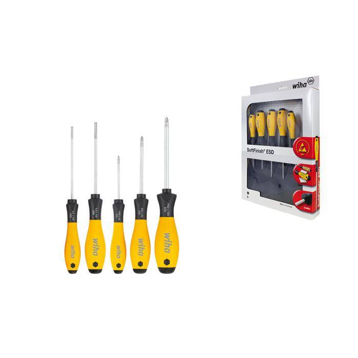 Schraubendreher SoftFinish® ESD - Satz (5-tlg.) - Schlitz/ Phillips - Serie 302ESD HK5 01