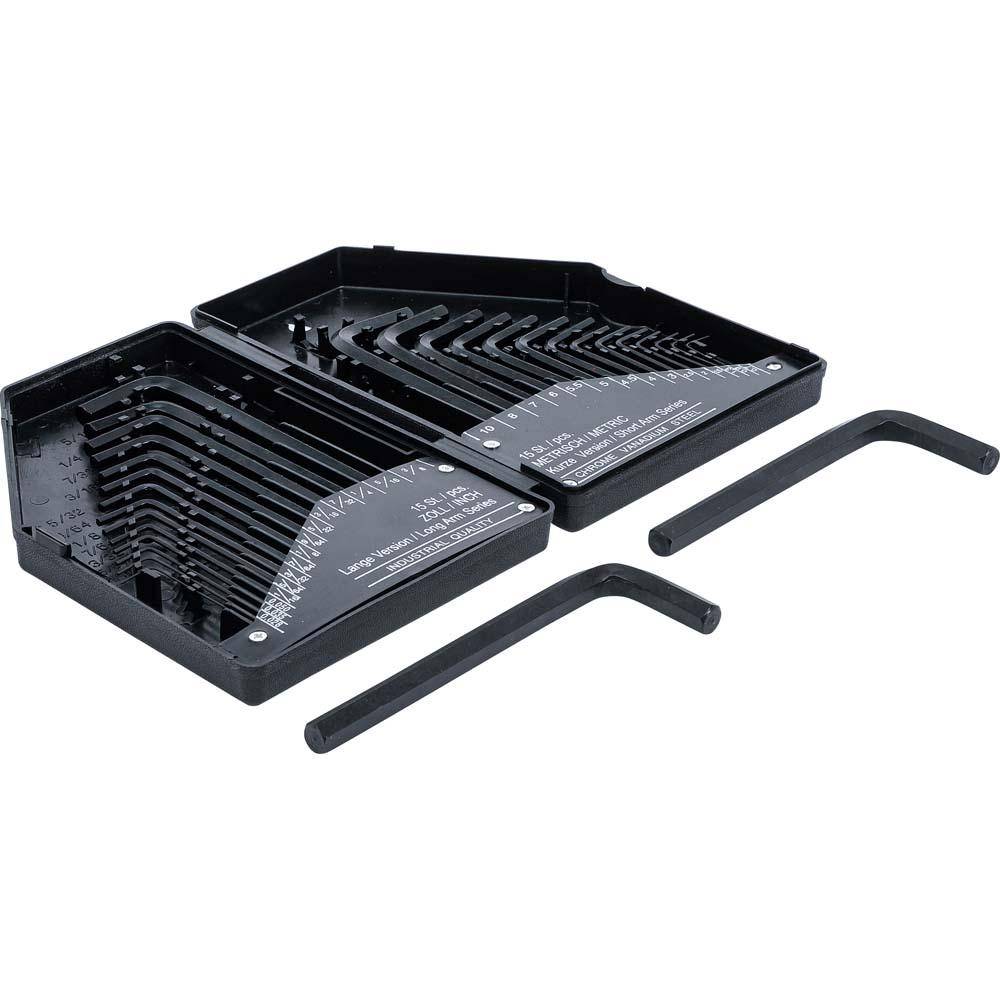 Innensechskant-Winkelschlüsselsatz 30-tlg - Zoll, metrisch