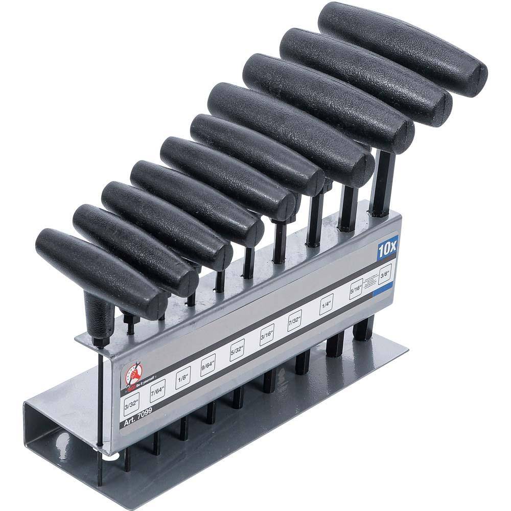 Innensechskant-Stiftschlüssel-Satz 10-tlg - 3/32"-3/8"