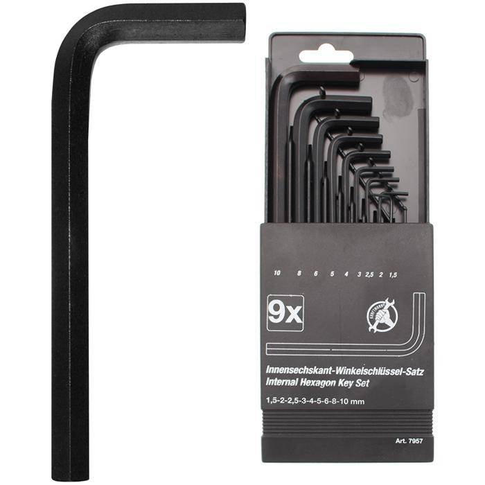 Innensechskant-Schlüssel-Satz - 1,5 mm bis 10 mm - 9-tlg.