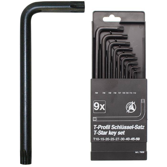 T-Profil-Winkelschlüssel-Satz - T10 bis T50 - 9-tlg.