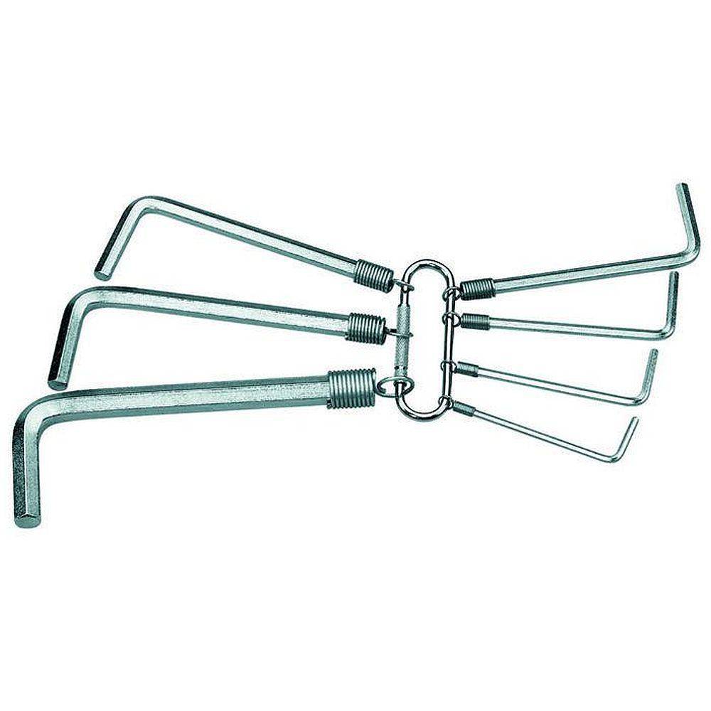 Winkelschraubendreher-Satz am Ring - für Innensechskantschrauben - SW 2 - 2,5 - 3 - 4 - 5 - 6 - 8 mm - Gewicht 162 gr