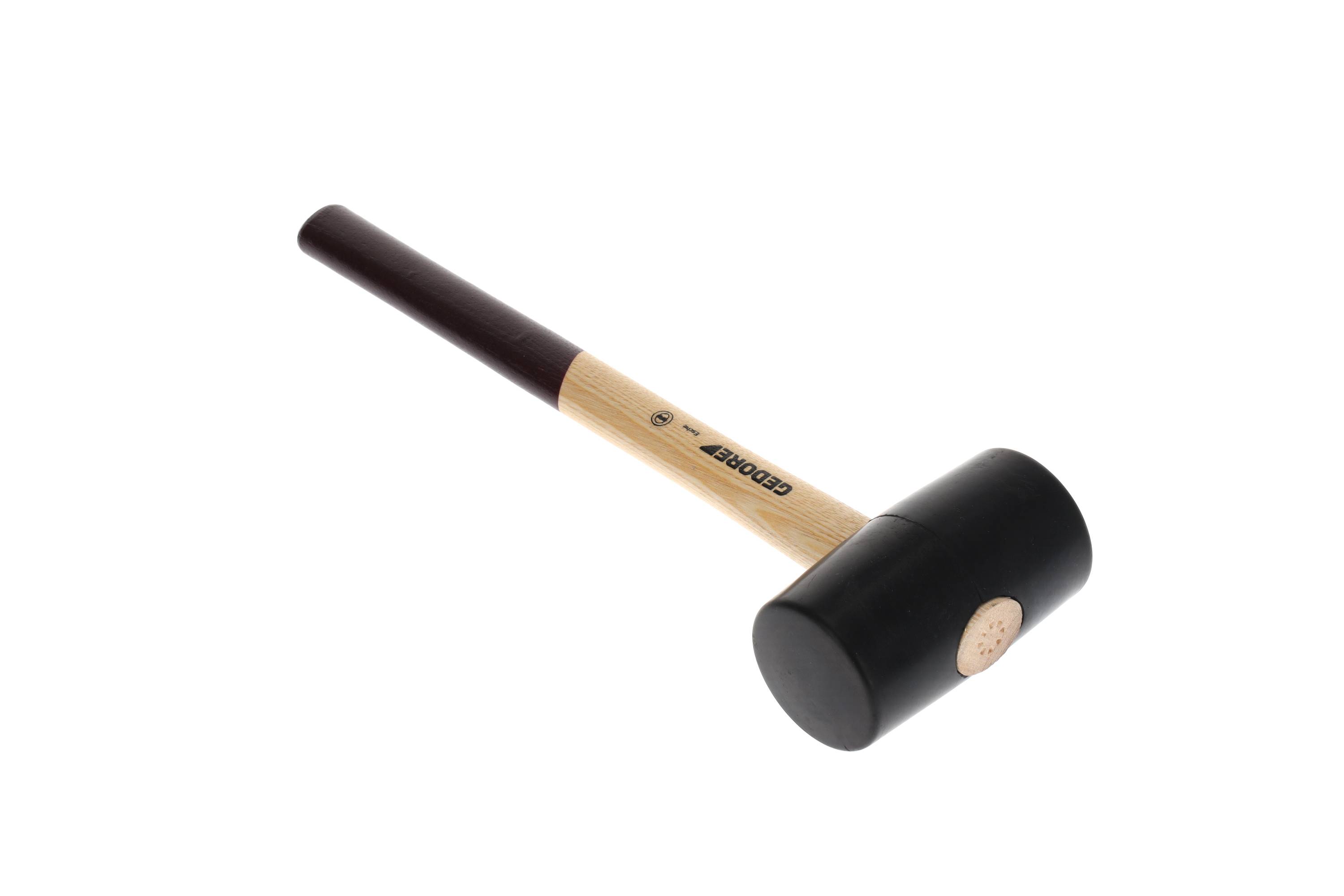 Gummihammer - harte Ausführung - Kopf-Ø 65 mm - Kopfform flach/flach - Kopflänge 115 mm - Gesamtlänge 340 mm - Gewicht 0,63 kg
