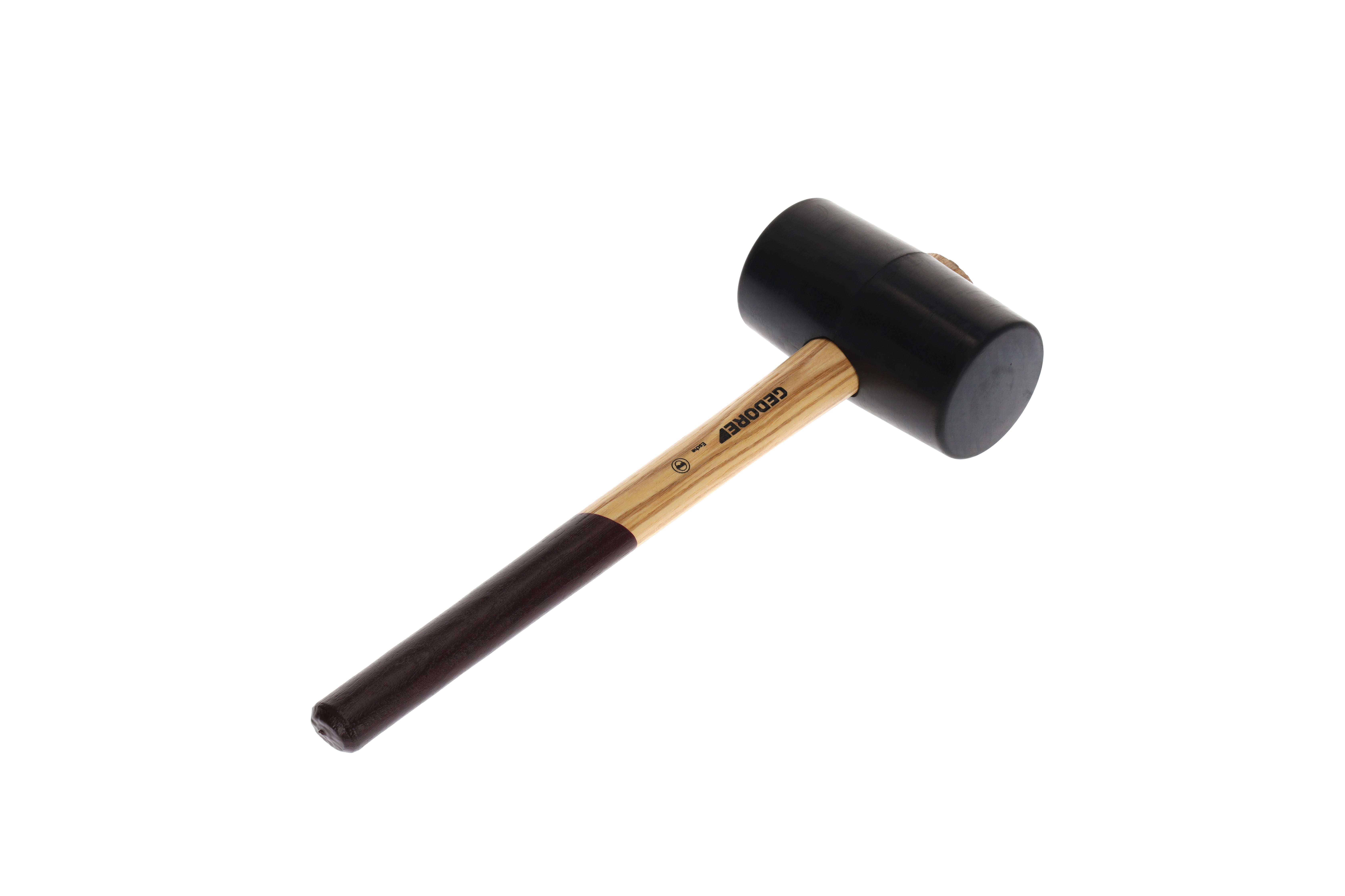 GEDORE Gummihammer mit Holzgriff, Ø 75 mm, Hammer mit Eschenstiel, mit 2 flachen Bahnen, Werkzeug, g