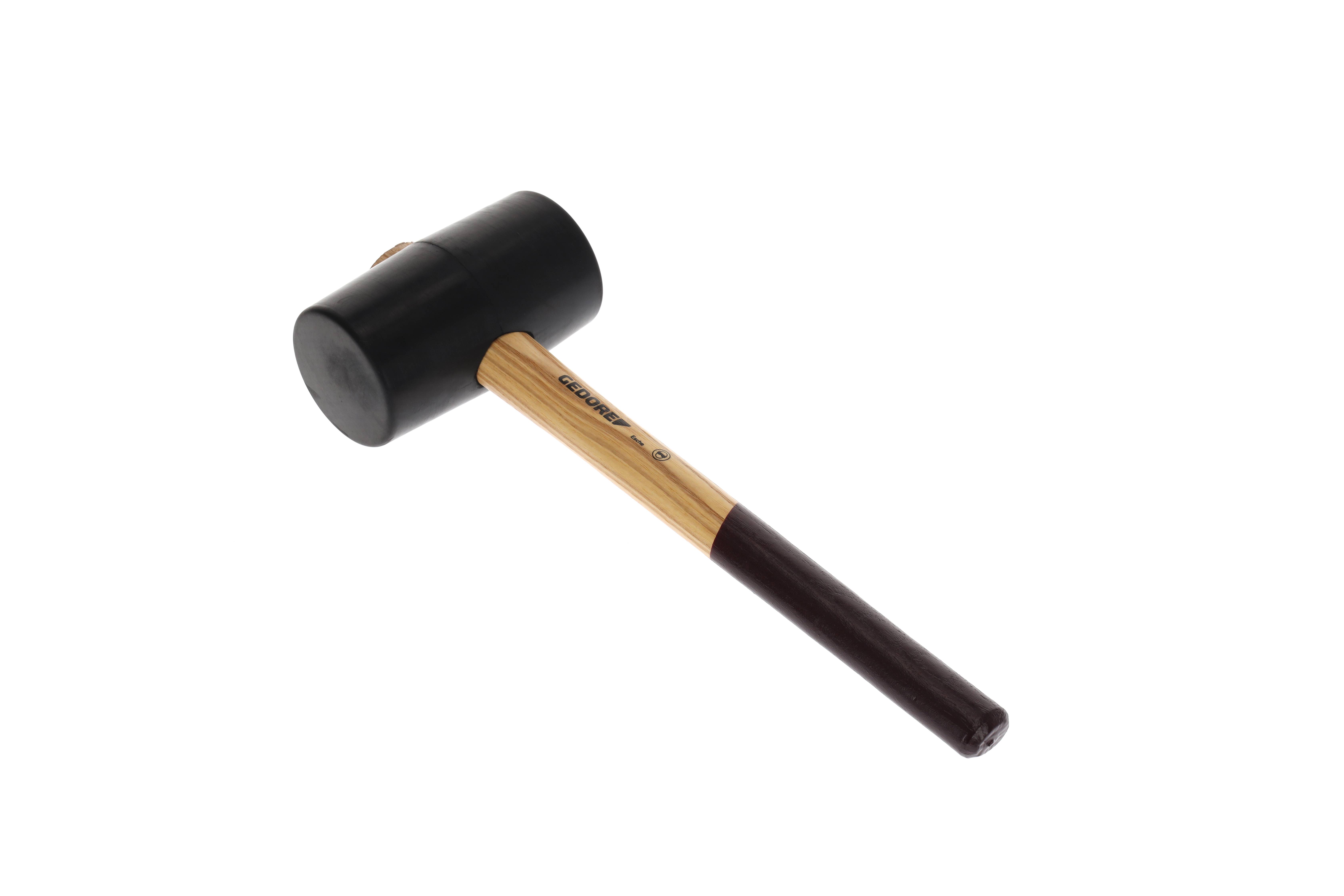 GEDORE Gummihammer mit Holzgriff, Ø 75 mm, Hammer mit Eschenstiel, mit 2 flachen Bahnen, Werkzeug, g