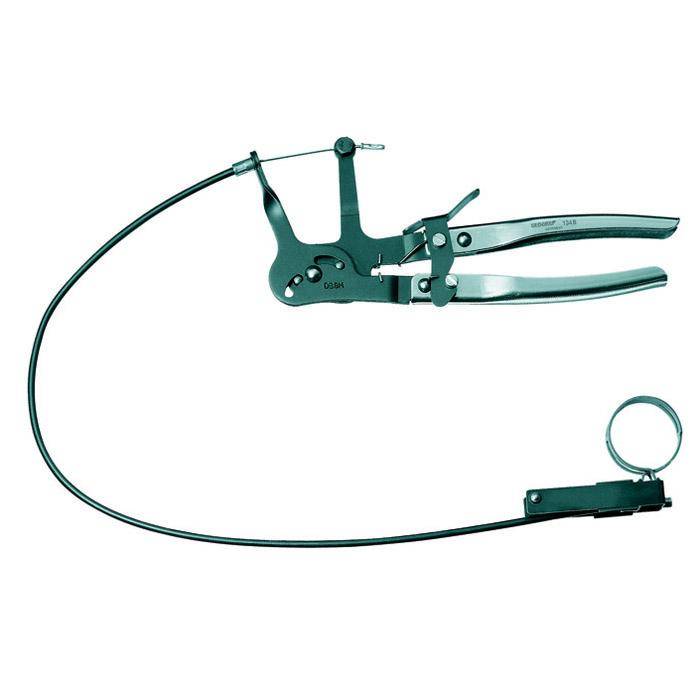 Schlauchklemmenzange - mit Bowdenzug - Selbstverstellbar - Maul abgewinkelt