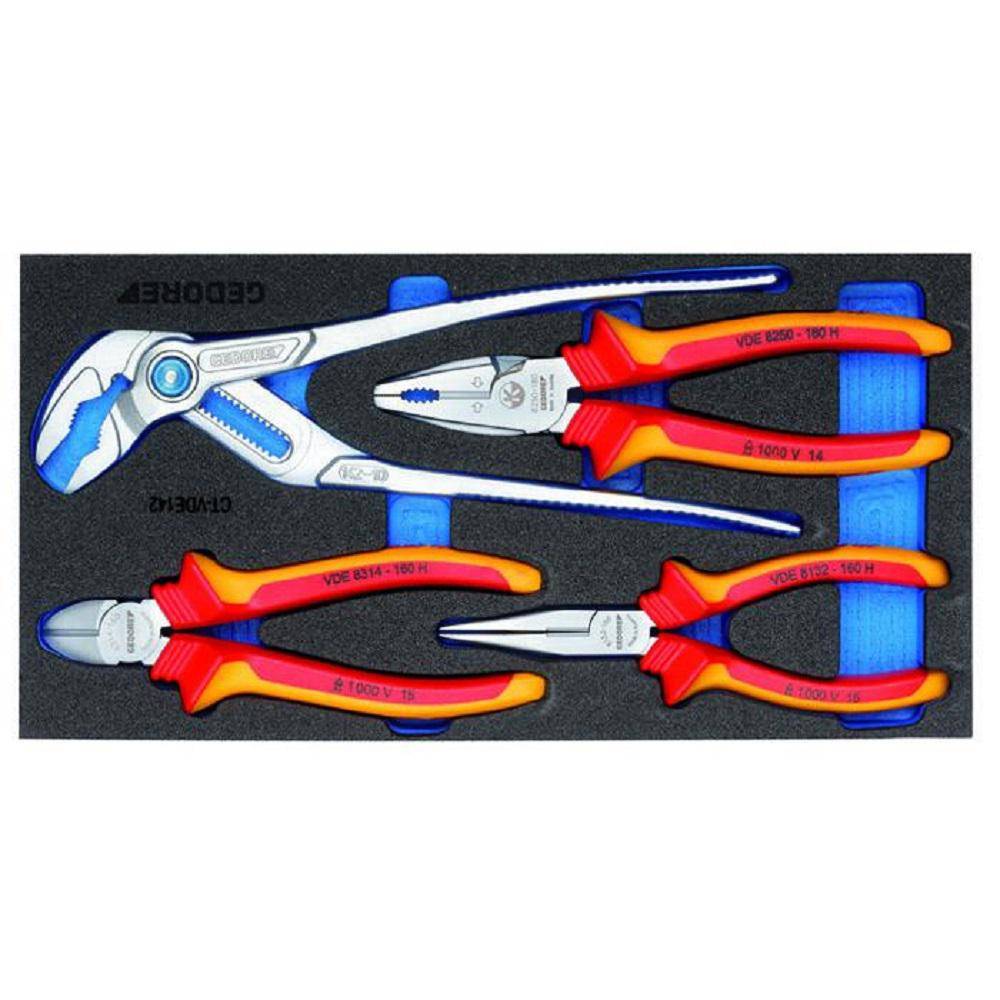 VDE-Zangen-Sortiment - in Check-Tool-Modul - 4-teilig