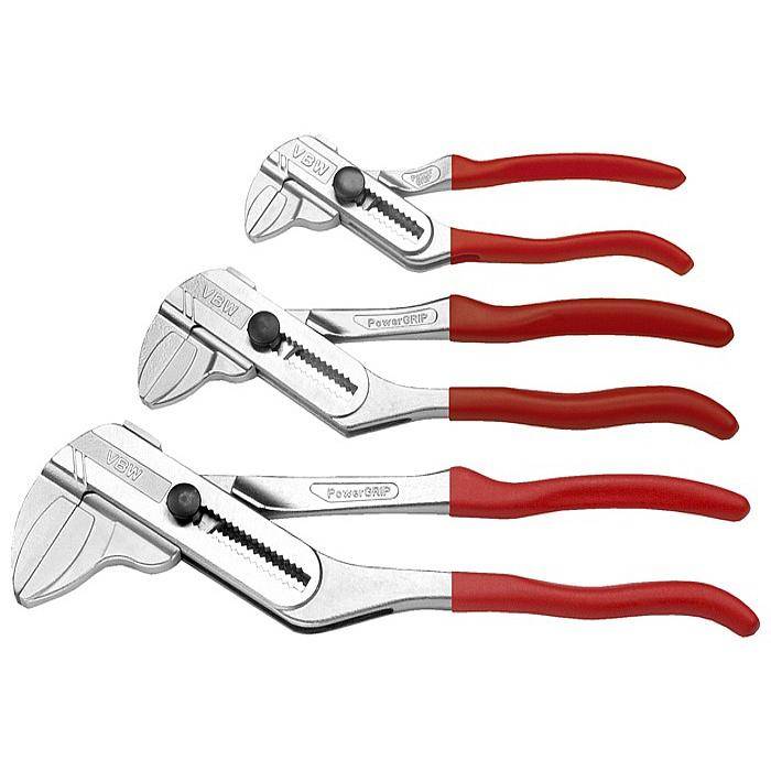 Zangenschlüssel-Satz "PowerGRIP"- verchromt - Länge 300 mm - Kunststoffgriff