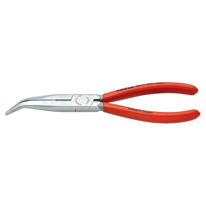 Flachrundzange mit Schneide - 200 mm - mit Kunststoff überzogen - 40° Winkel