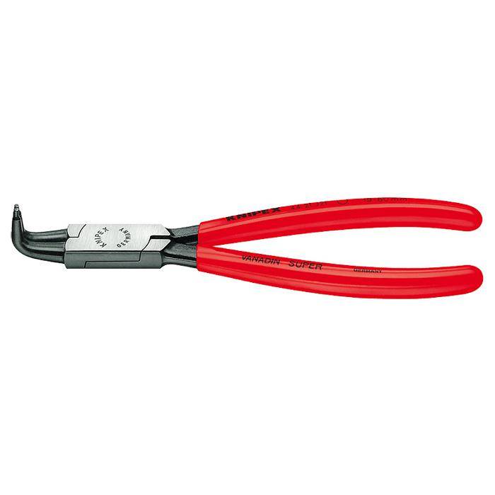 Sicherungsringzange - 130 mm - DIN 5256 D, 90° gewinkelte Spitzen - Kapazität für Bohrungs-Ø 8-13 mm - Spitzen Ø 0,9 mm