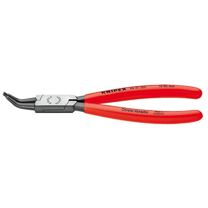 Sicherungsringzange - 180 mm - 45° gewinkelte Spitzen - Kapazität für Bohrungs-Ø 19-60 mm - Spitzen Ø 1,8 mm