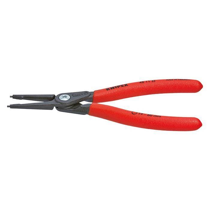Präzisions-Sicherungsringzange - 225 mm - DIN 5256 C, gerade Spitzen - grau atramentiert - Kapazität für Bohrungs-Ø 40-100 mm - Spitzen-Ø 2,3 mm