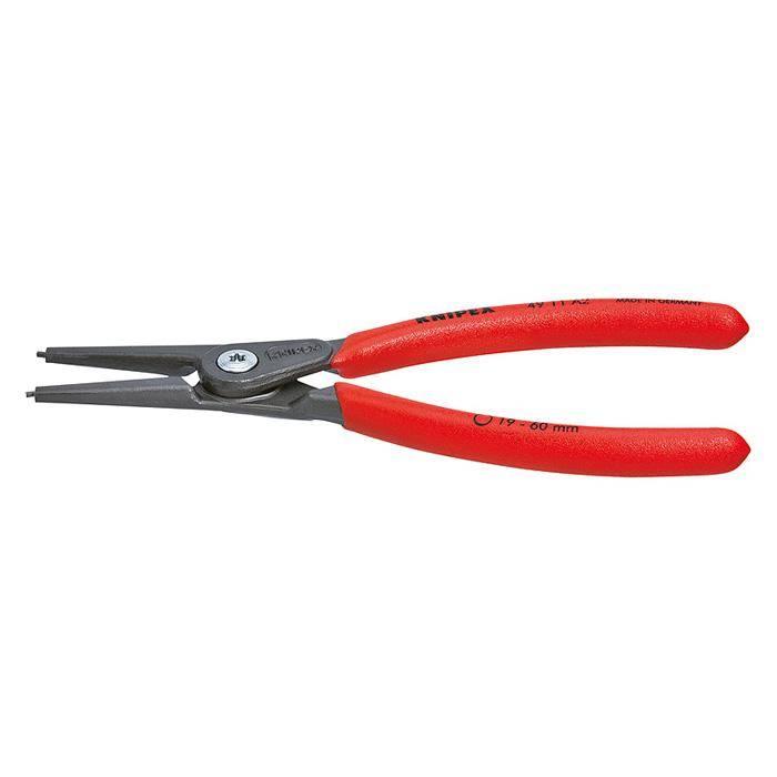 Präzisions-Sicherungsringzange - 1400 mm - DIN 5254 A, gerade Spitzen - Kapazität für Wellen-Ø 3-10 mm - Spitzen-Ø 0,9 mm