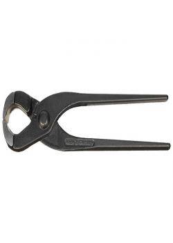 Ein Paar schwarze Metallzangen zum Greifen oder Herausziehen von Nägeln. Das Werkzeug hat einen abgerundeten Greifkopf und lange Griffe für Hebelwirkung.