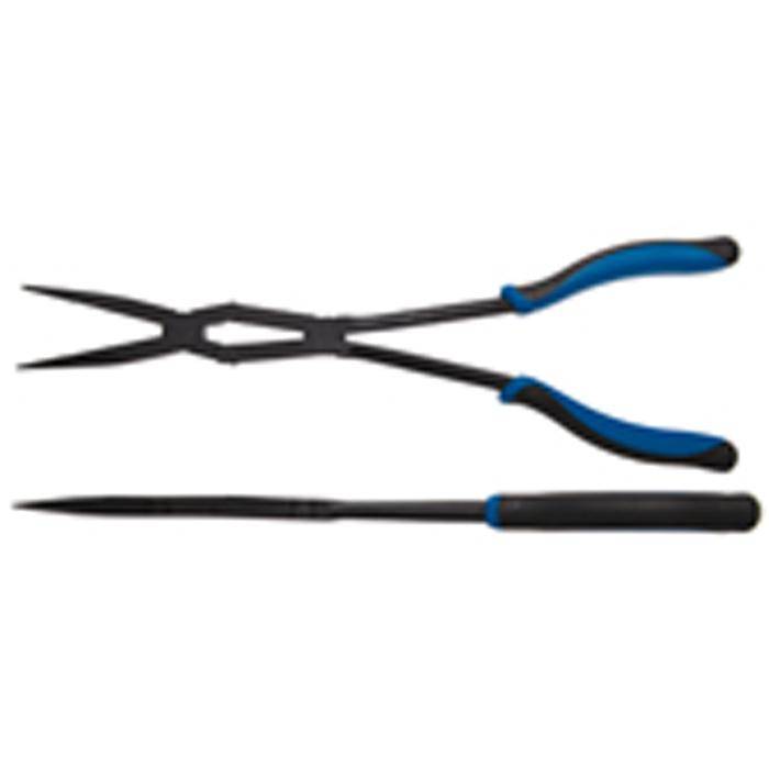 Doppelgelenk-Zange - 350 mm - mit gerader Spitze - für schwer zugängliche Stellen