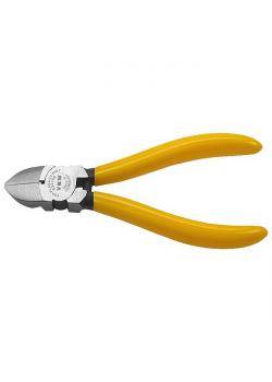 Ein Paar Seitenschneider mit gelben Griffen und Metallkopf, verwendet zum Schneiden von Draht oder kleinen Kabeln.