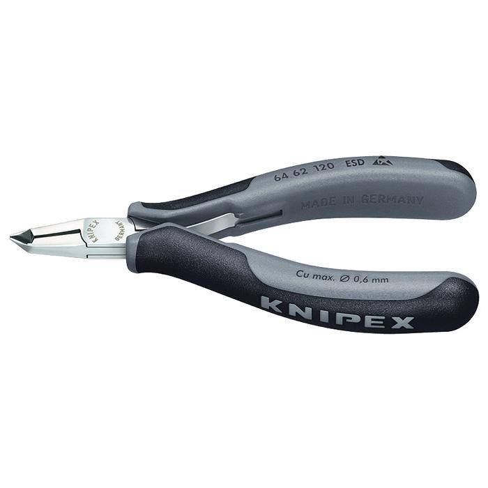 Vornschneider/Schrägschneider - 120 mm - spiegelpoliert - mit Mehrkomponenten-Hüllen - Minischneide, kleine Facette, 65 ° Winkel, ESD