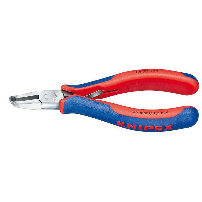 Vornschneider/Schrägschneider - 120 mm - spiegelpoliert - mit Mehrkomponenten-Hüllen - Minischneide, kleine Facette, Kopf mit Aussparung, 35° Winke