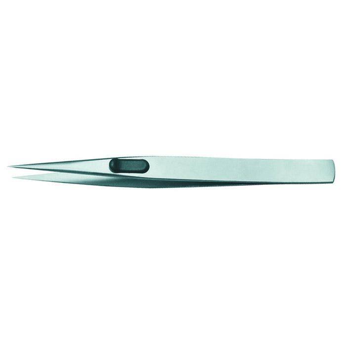 Präzisionspinzette - flach - blendfrei mattiert - 130 mm
