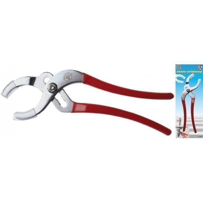 Armaturen- und Siphon-Zange - in 4 Stufen einstellbar - Länge 230 mm - mit transparenten Schonbacken zum Schutz vor Verkratzen
