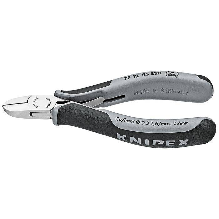 Seitenschneider ESD - Facette und Drahtklemme, runder Kopf - Schneidwert weich 0,3 - 1,6 mm - Schneidwert mittel 1.20 mm - Schneidwert hart 0.60 mm