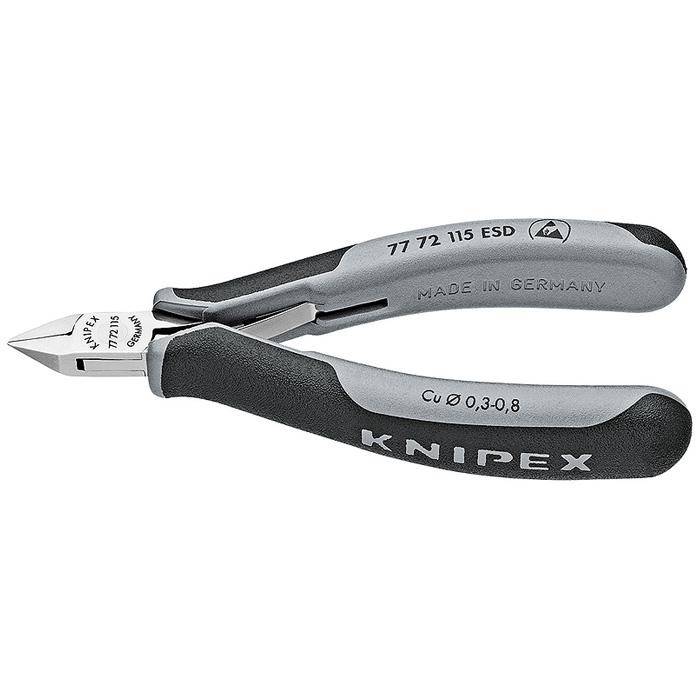 Seitenschneider ESD - kleine Facette, spitzer Mini Kopf - Schneidwert weich 0,3 - 0,8 mm