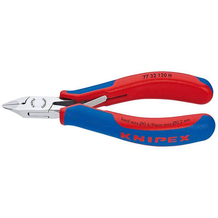 Elektronik-Seitenschneider - 120 mm - kleine Facette, spitzer Kopf mit Ausgkehlung