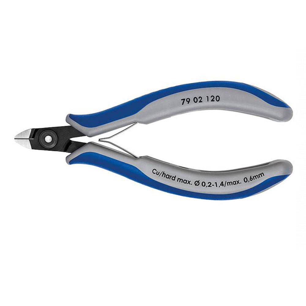 Seitenschneider - Länge 120 mm - kl. Facette - Schneidwert weich 0,2 - 1,4 mm - Schneidwert mittelhart 1 mm - Schneidwert hart 0,6 mm