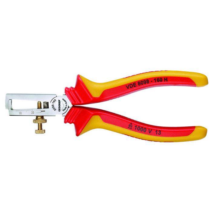 VDE-Abisolierzange - hüllenisoliert - Länge 160 mm - ø 0,8 bis 6 mm² Kabel