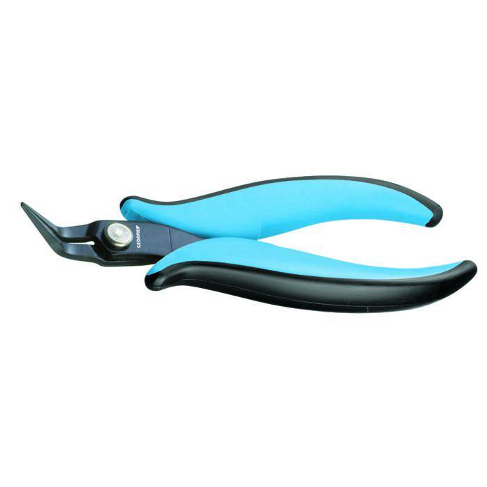 Miniatur Elektronik-Spitzzange - 152 mm - 45° gewinkelte Schneiden - schmale Backen