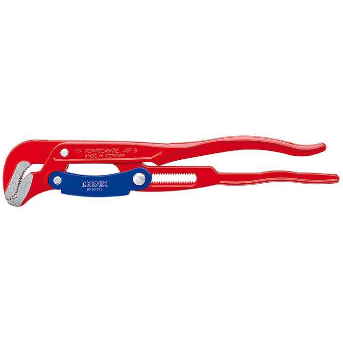Rohrzange S-Maul - 420 mm - Kapazität für Rohre 2 3/8" - Kapazität für Muttern 60 mm - Innen-Ø 1 1/2" - Spannweite 60 mm