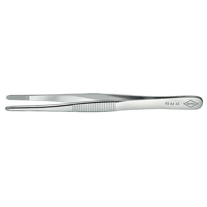 Präzisions-Pinzette - 120 mm - vernickelt, runde Spitzen 3 mm breit