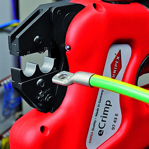 KNIPEX 97 43 E AUS eCrimp Elektromechanische Crimp-Systemzange für auswechselbare Crimpeinsätze 270 mm