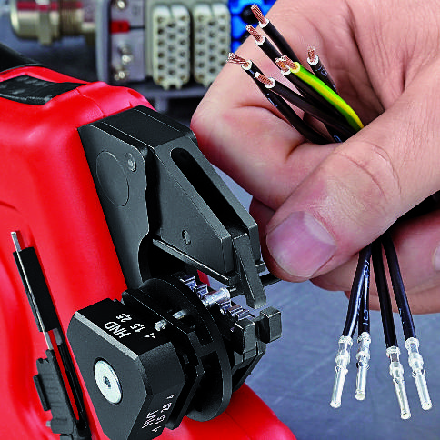 KNIPEX 97 43 E AUS eCrimp Elektromechanische Crimp-Systemzange für auswechselbare Crimpeinsätze 270 mm