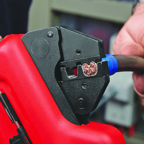 KNIPEX 97 43 E AUS eCrimp Elektromechanische Crimp-Systemzange für auswechselbare Crimpeinsätze 270 mm
