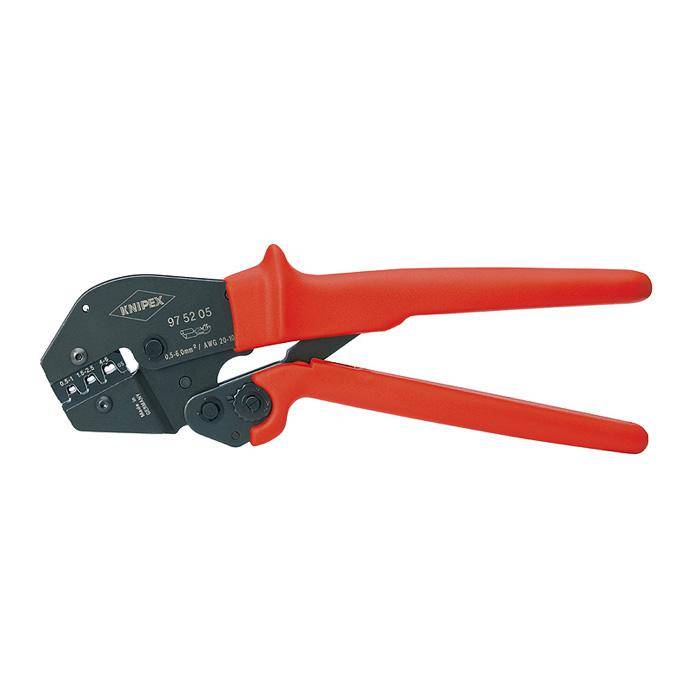 Crimpzange - brüniert - mit rutschhemmenden Kunststoff-Hüllen - Kapazität 0,5-1, 1,5-2,5, 4-6 mm²