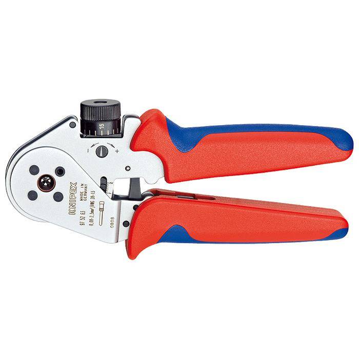 Vierdornpresszange - 180 mm - für gedrehte Kontakte - mit Mehrkomponenten-Hüllen