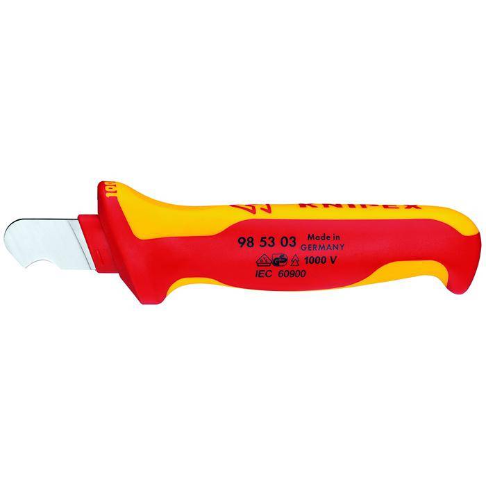 Abmantelungsmesser - 155 mm - Klingenlänge 28 mm - Radius 7 mm - stabile, feststehende Hakenklinge, für Rundkabel