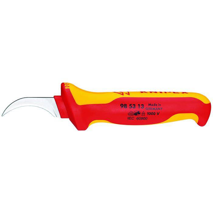 Abmantelungsmesser - 180 mm - Klingenlänge 50 mm - Radius 40 mm - schmale, feststehende Hakenklinge, sichelförmig