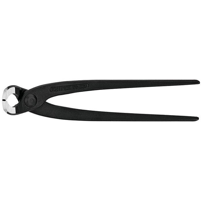 Monierzangen - 220 mm - schwarz atramentiert, 12 mm schmaler Kopf - poliert - Schneidkapazität mittel 2,4 mm - Schneidkapazität weich 1,6 mm