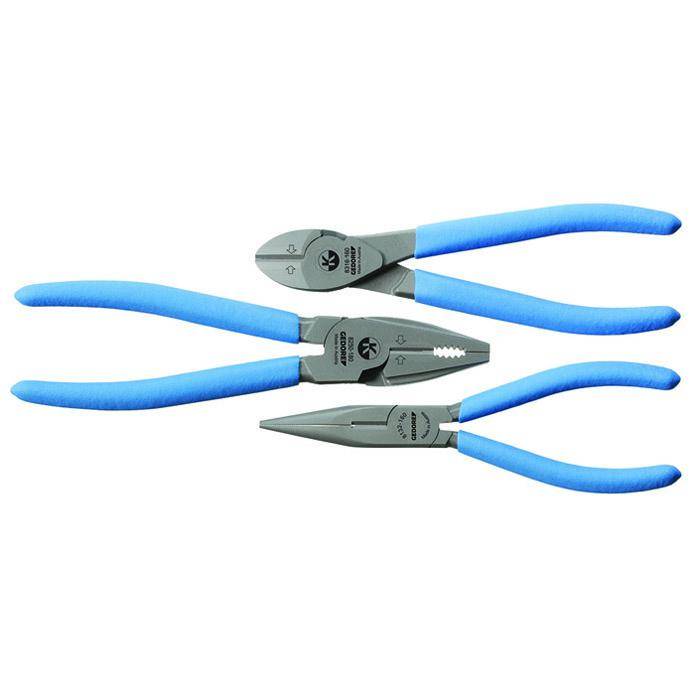 Zangen-Satz 3-teilig - praktische Satzzusammenstellung - Antirutsch-Griffen